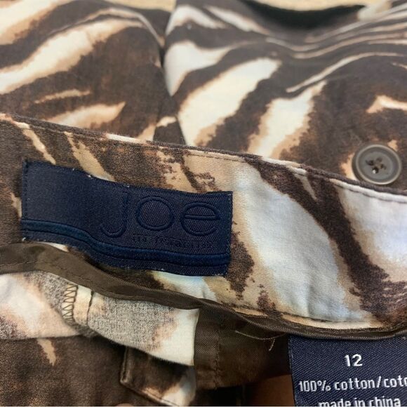 𝅺JOE brown white zebra animal print cargo shorts Sz 12 - Picture 5 of 10